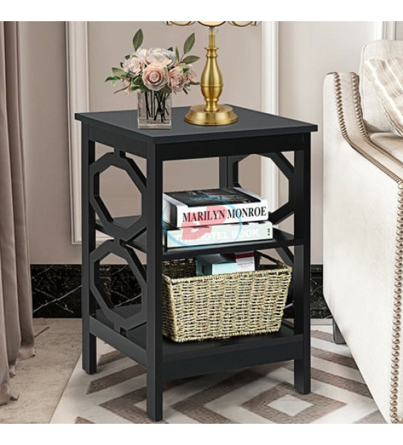 SIDE TABLE WITH SHELF